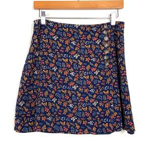 Madewell Side Button Mini Skirt Sz 6 Blue Floral